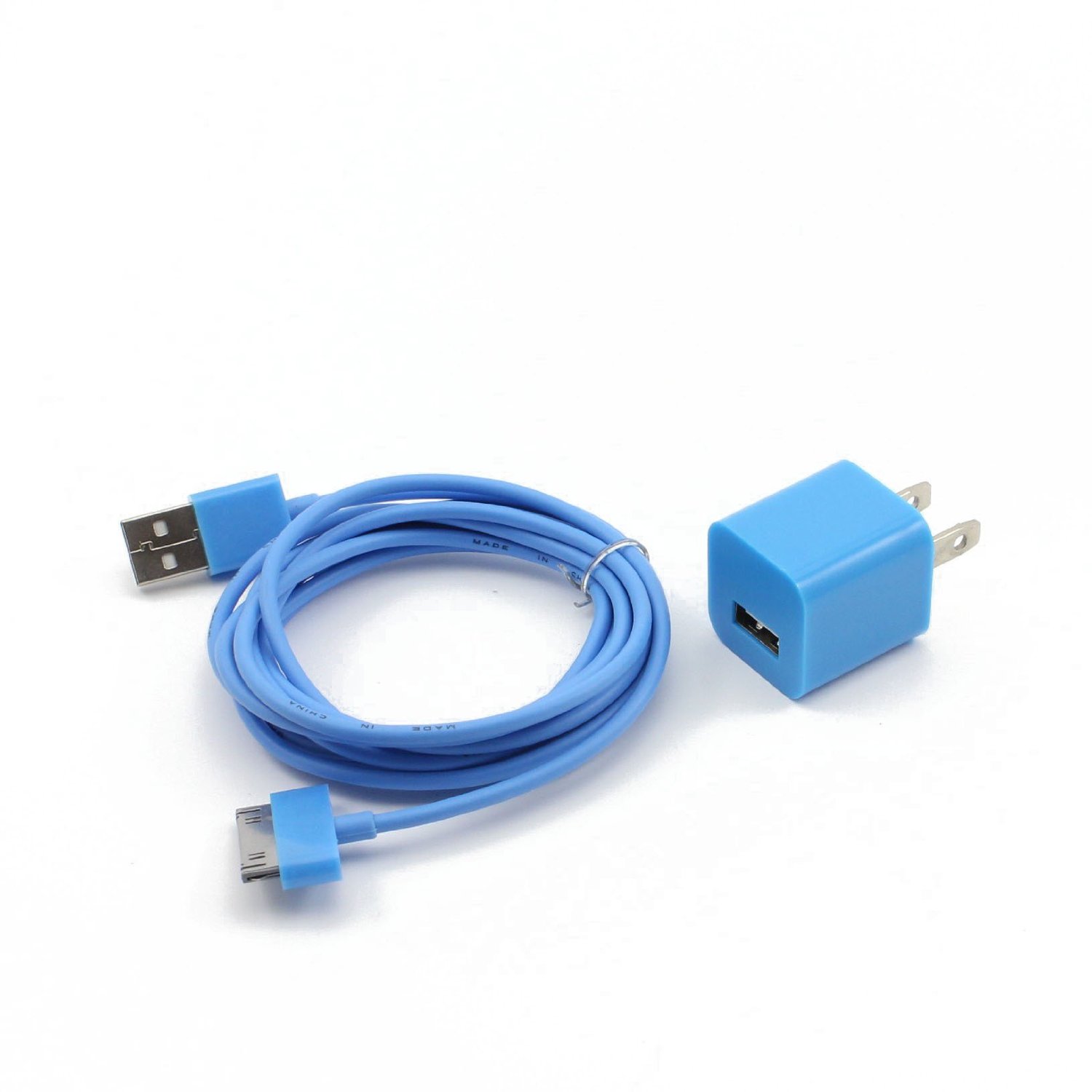 iphone 4 2 in 1 house charger blue